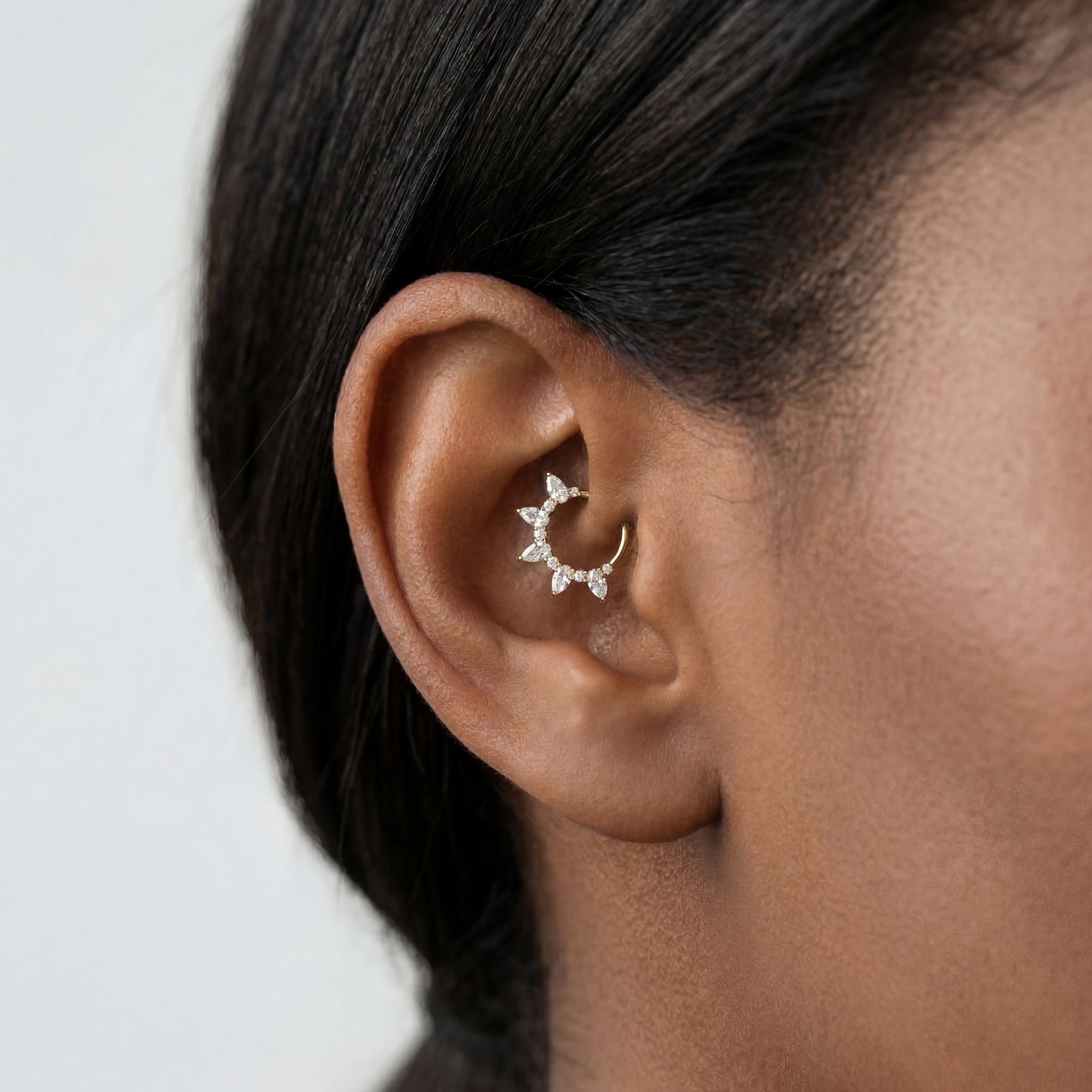 Anneau Piercing Titane Zircon -Alaia
