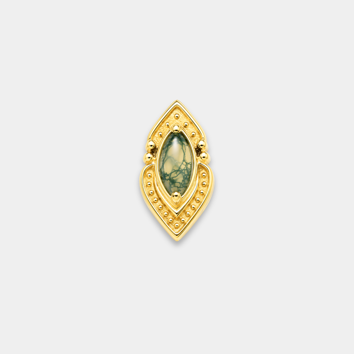 Embout Piercing Titane Moss Agate - Mira