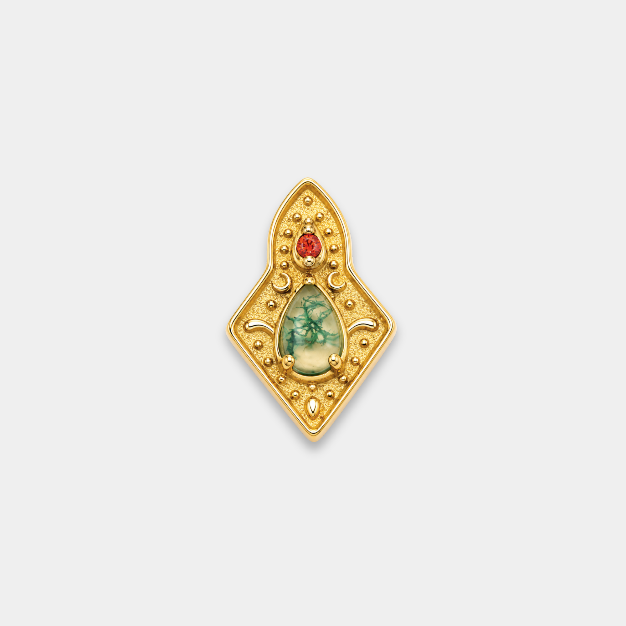 Embout Piercing Titane Gold Moss Agate - Noma
