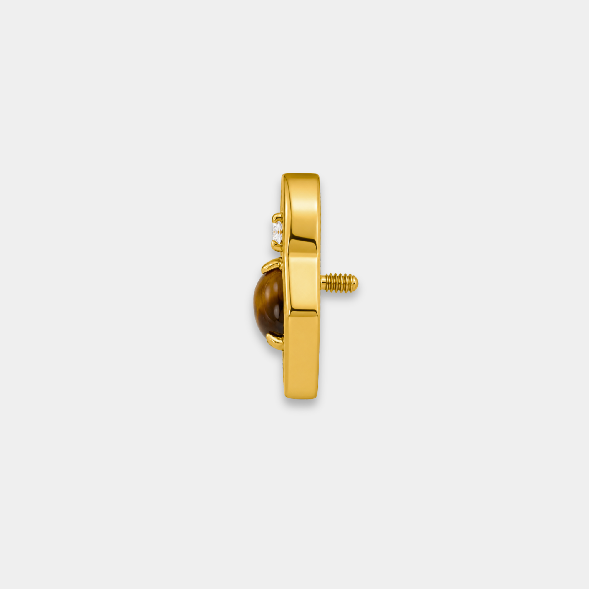 Embout Piercing Titane Gold Œil de Tigre - Noma