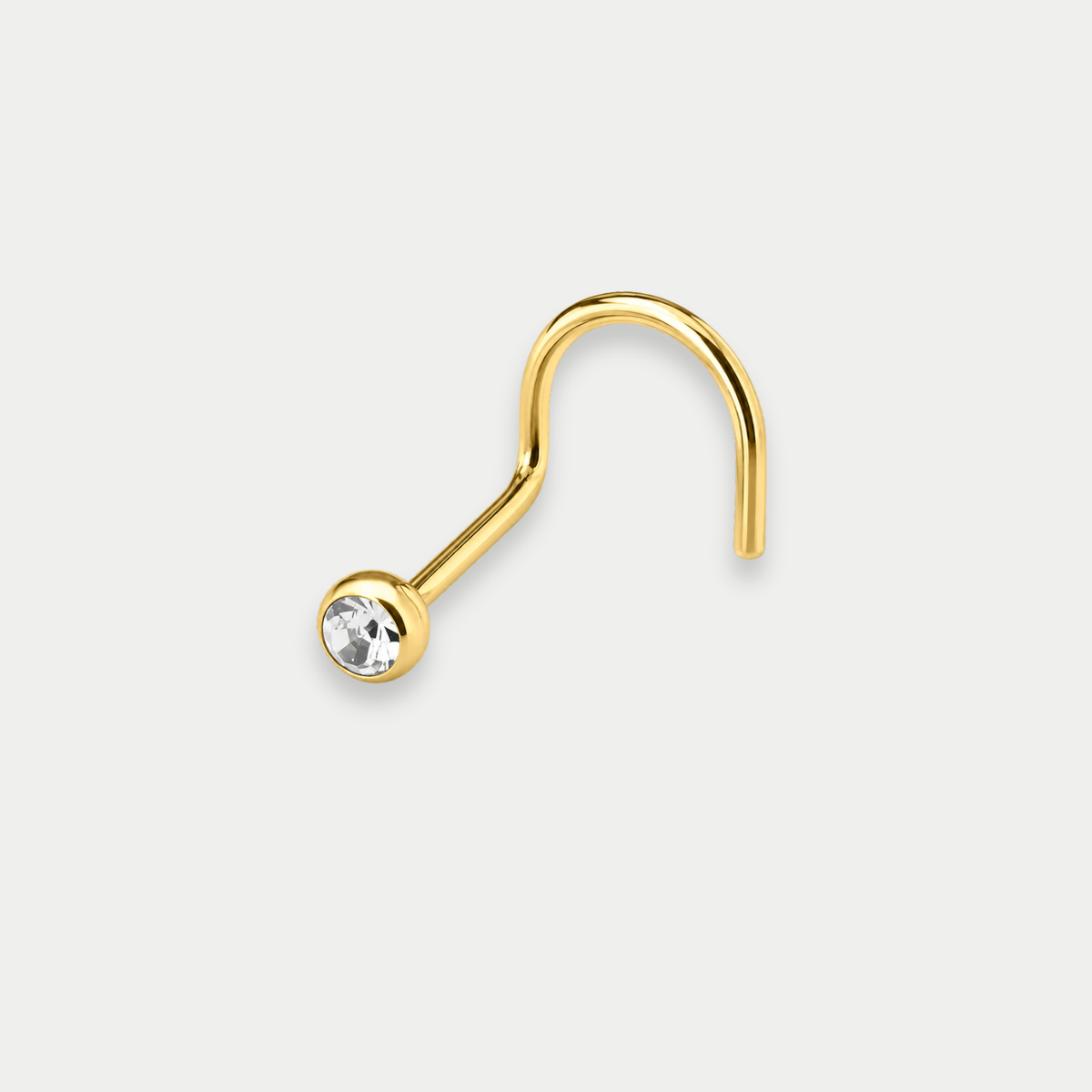 Piercing Nez Titane Gold Zircon Blanc
