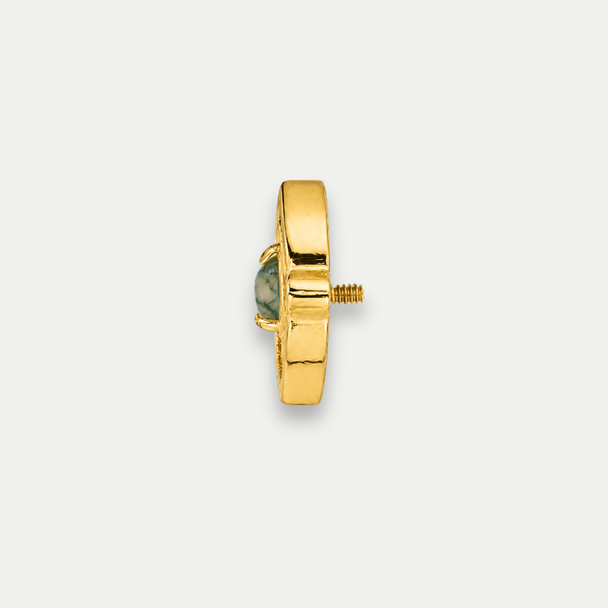 Embout Piercing Titane Gold Moos agate - Strata