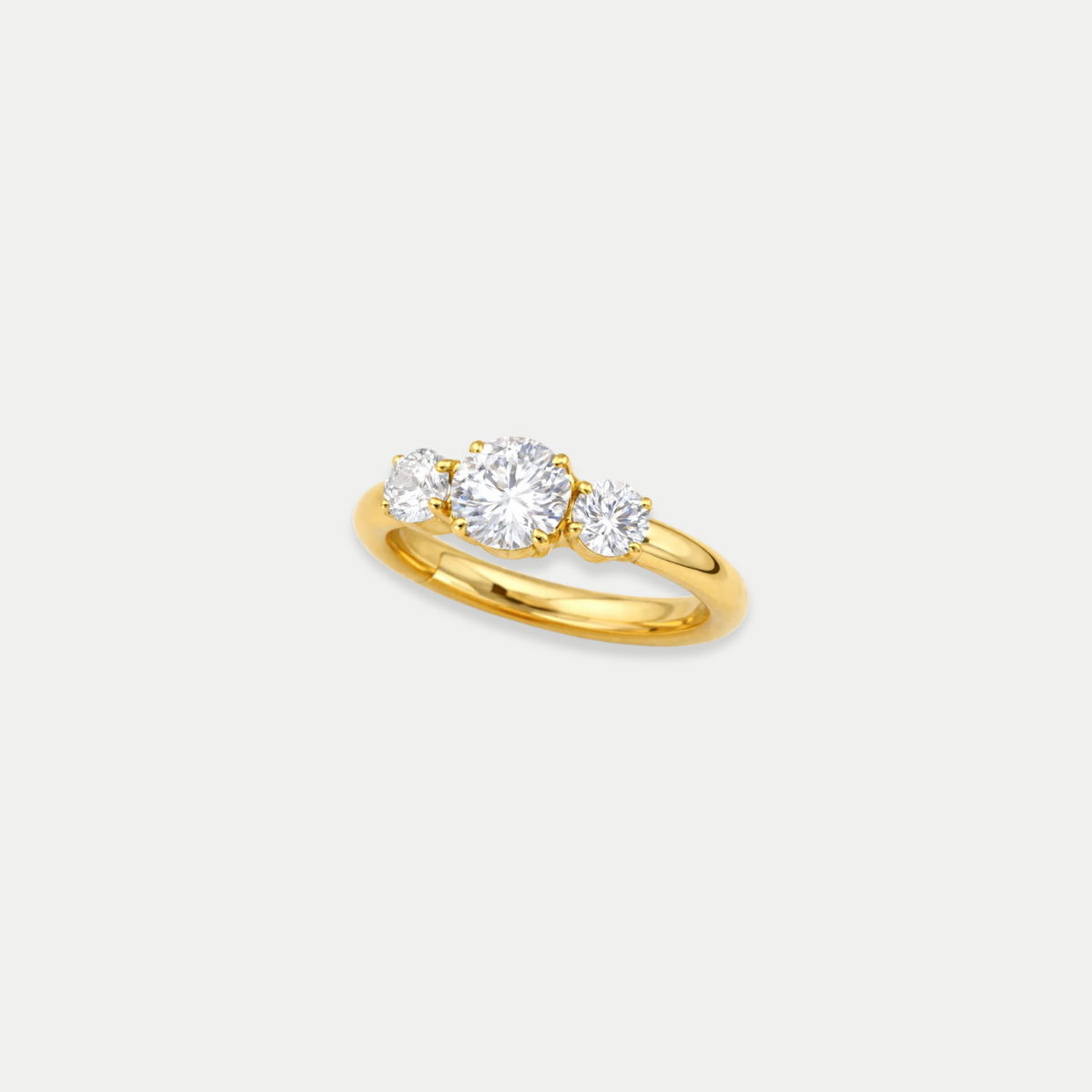 Anneau piercing Lazare en titane gold avec zircon blanc, vu de face