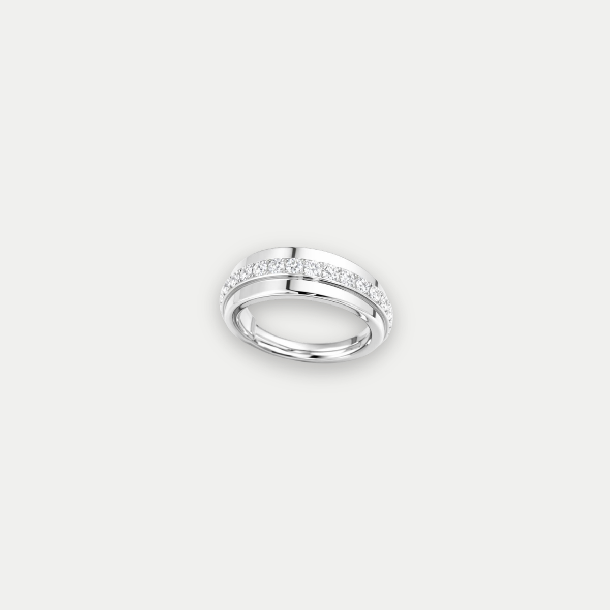 Anneau piercing Lona en titane avec zircon, vu de face