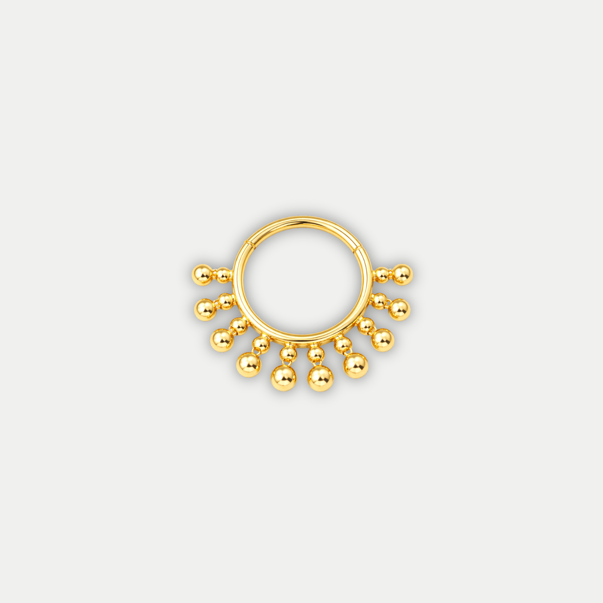 Anneau piercing Naelle en titane gold, vu de face