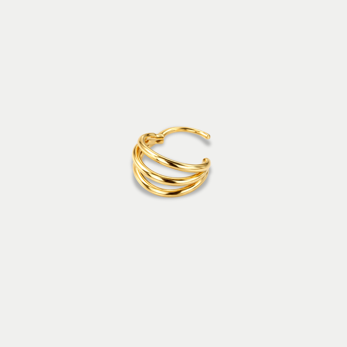 Anneau piercing Nolie en titane gold, vu de côté