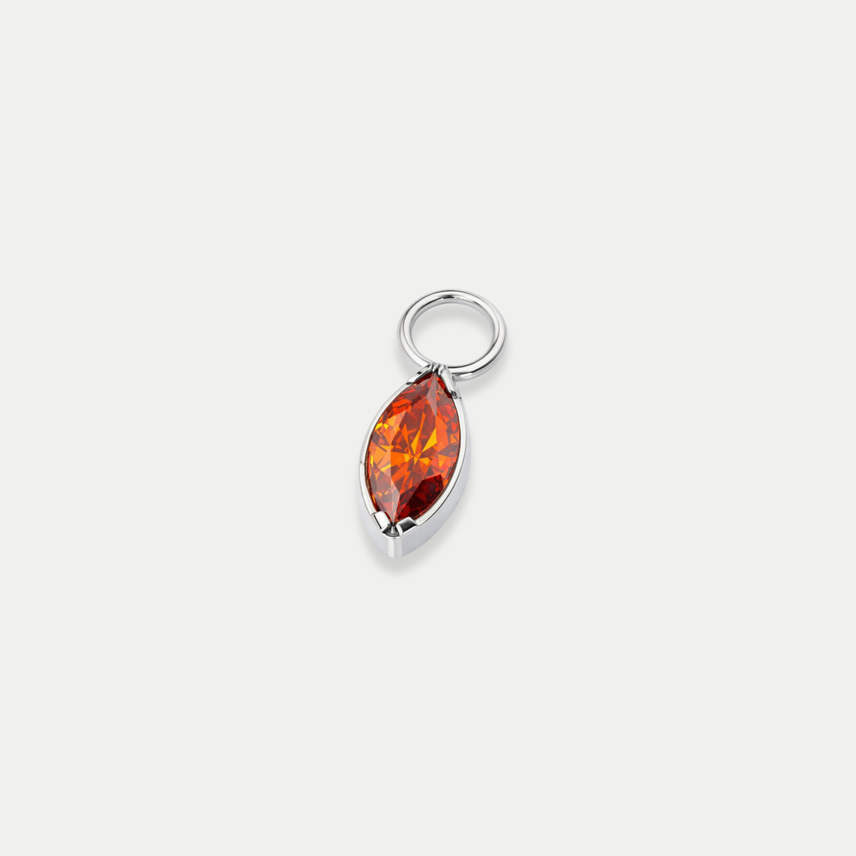 Charms piercing Lilou en titane avec zircon rouge, vu de face