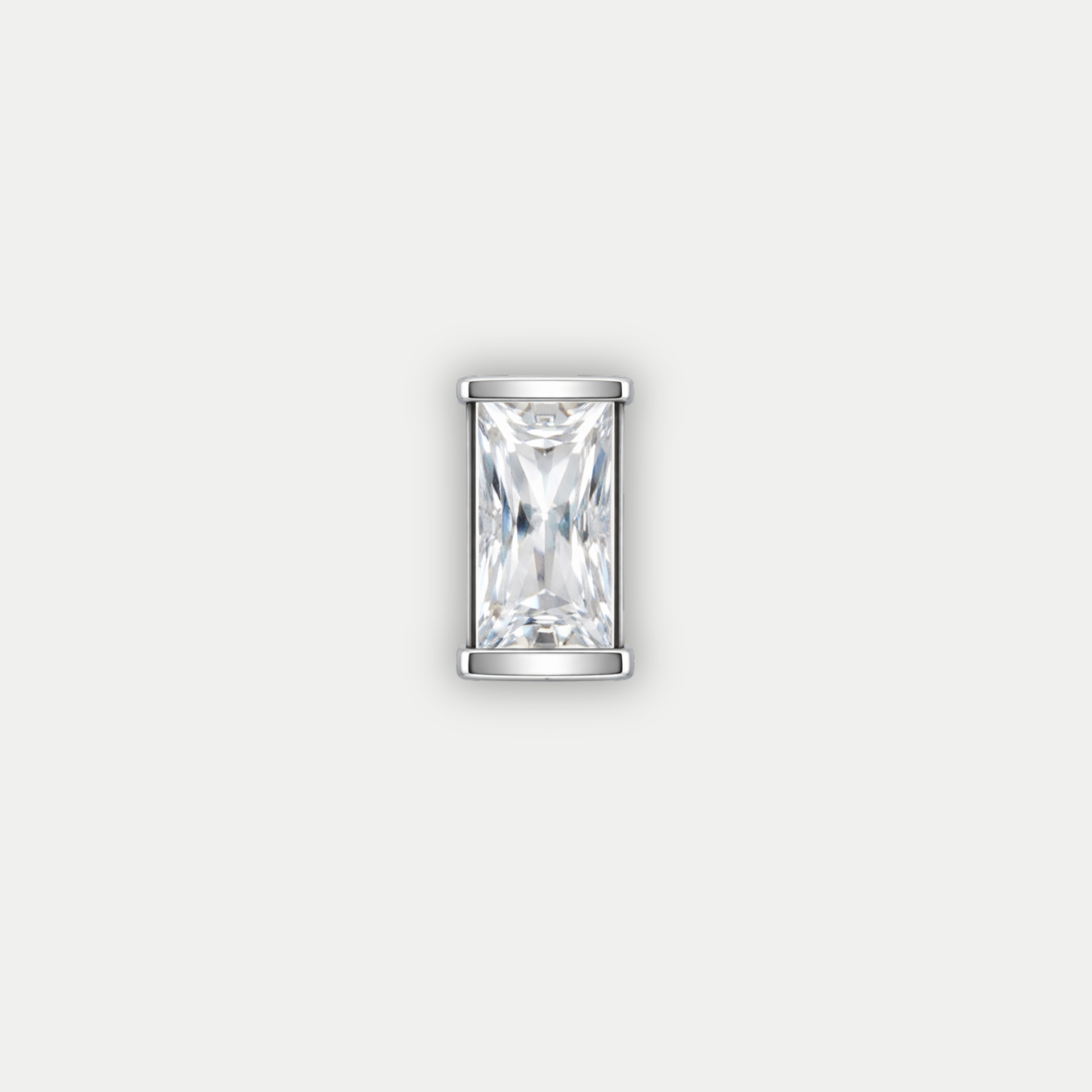 Embout piercing Alea en titane ASTM F136 avec zircon baguette blanc