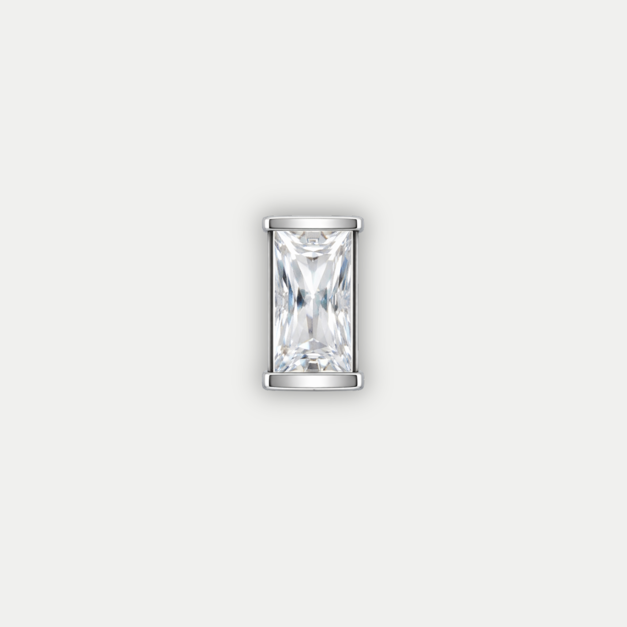 Embout piercing Alea en titane ASTM F136 avec zircon baguette blanc