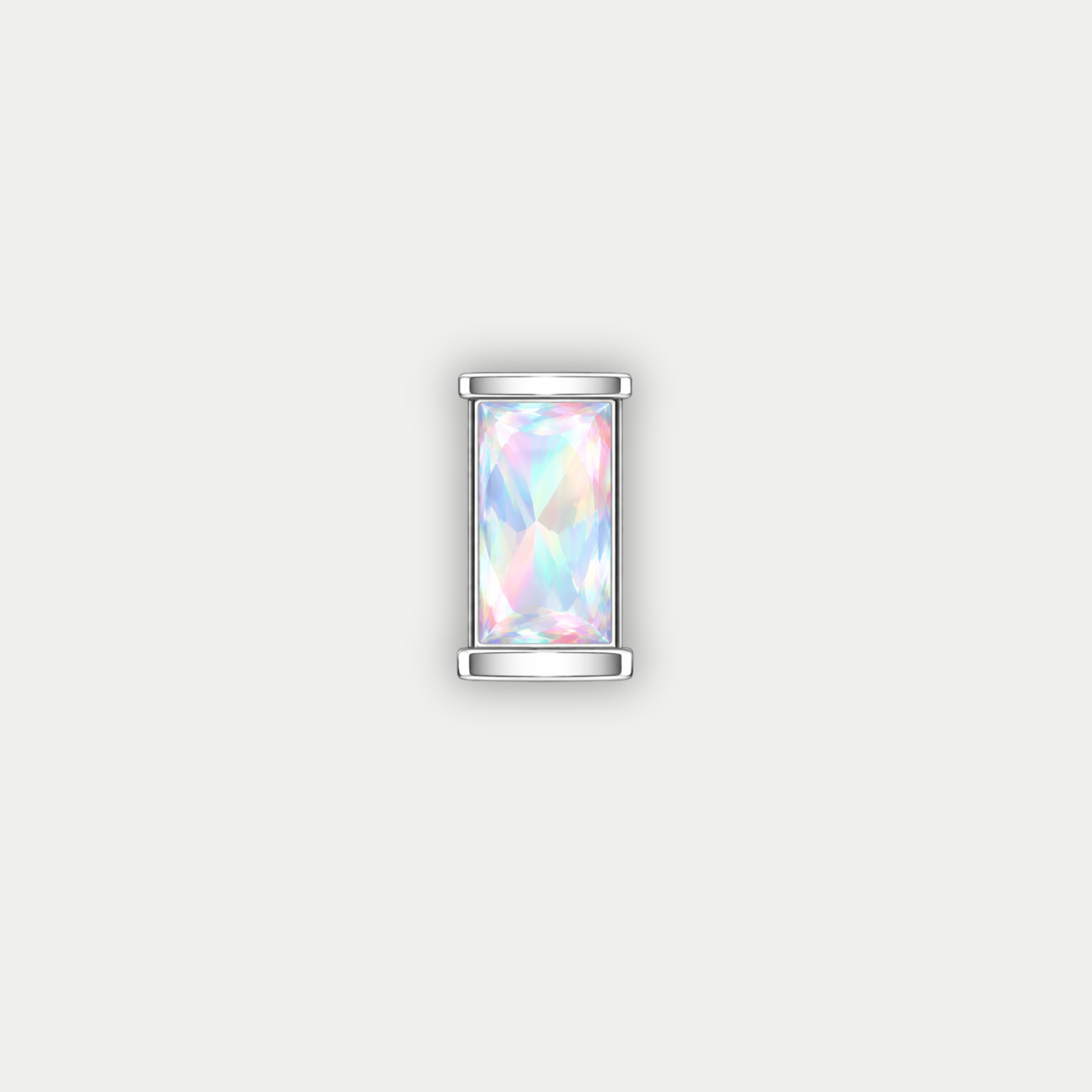 Embout piercing Alea en titane ASTM F136 avec zircon baguette multicolore blanc
