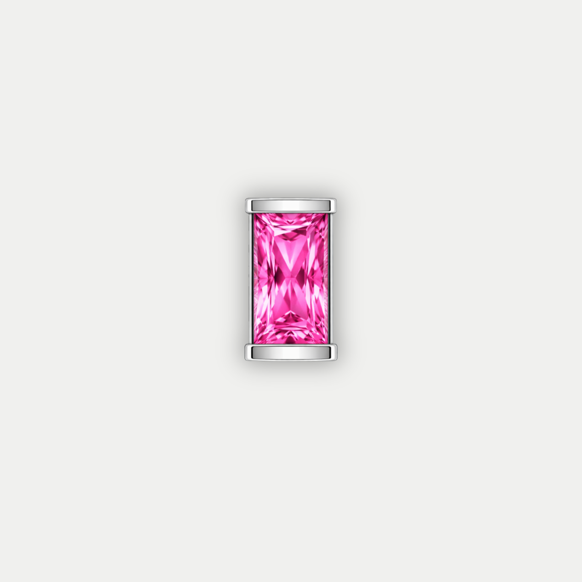 Embout piercing Alea en titane ASTM F136 avec zircon baguette rose