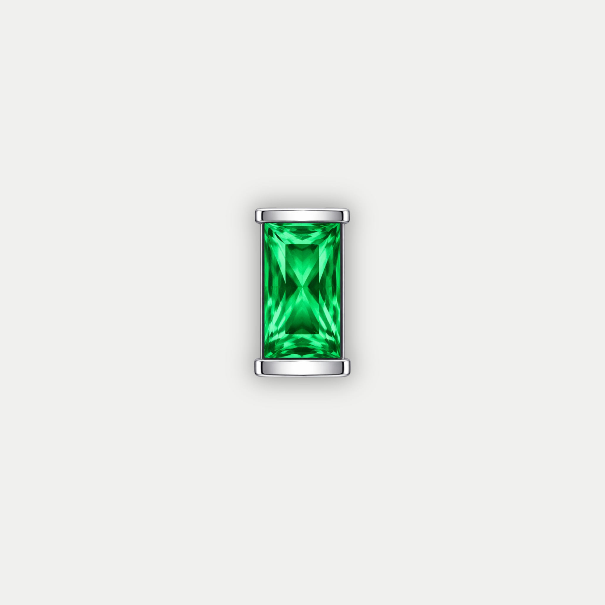 Embout piercing Alea en titane ASTM F136 avec zircon baguette vert