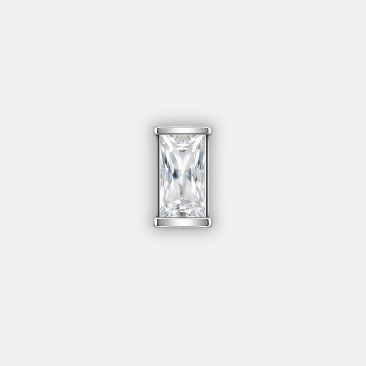 Embout piercing Alea en titane avec zircon blanc, vu de face