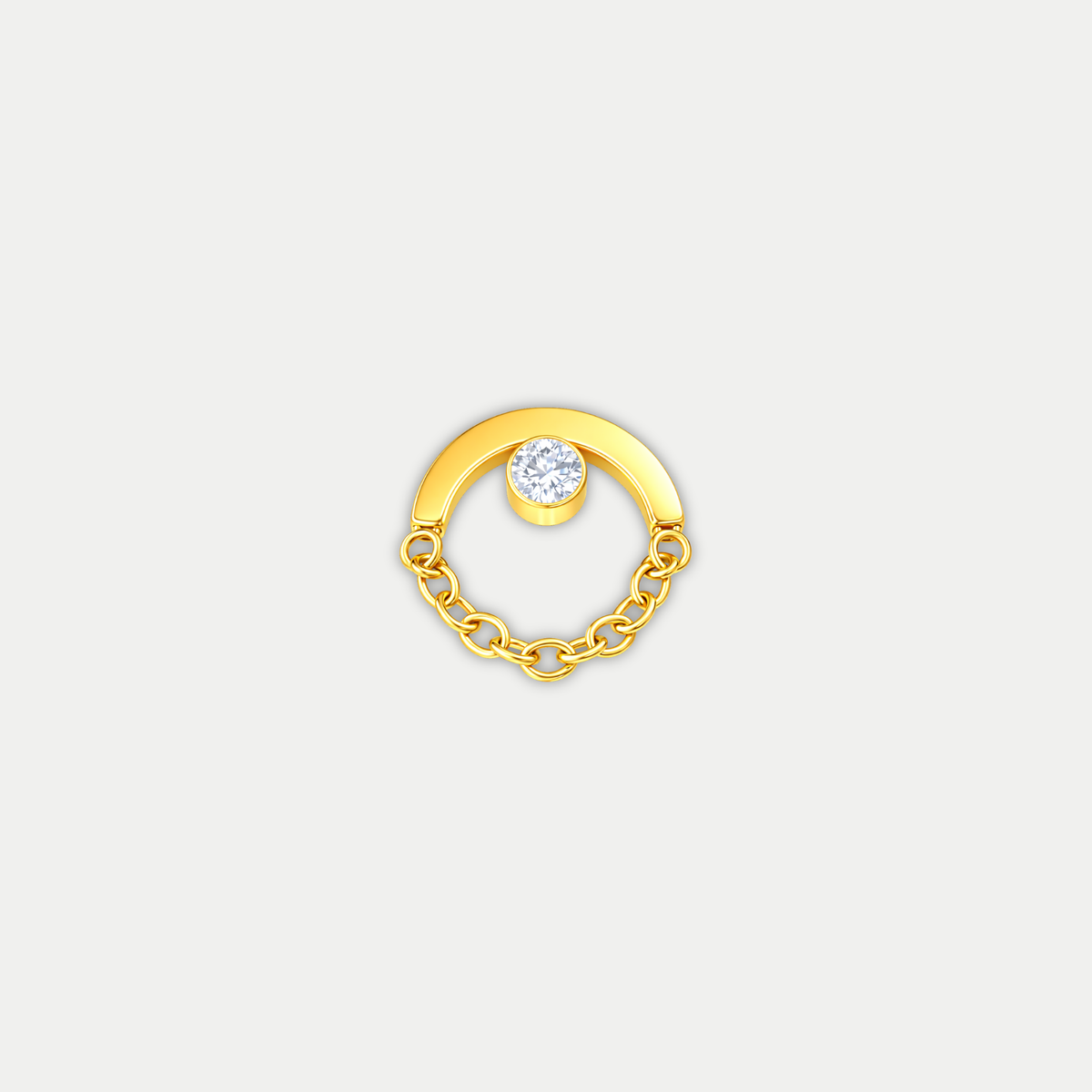 Embout piercing Alia en titane gold avec zircon, vu de face