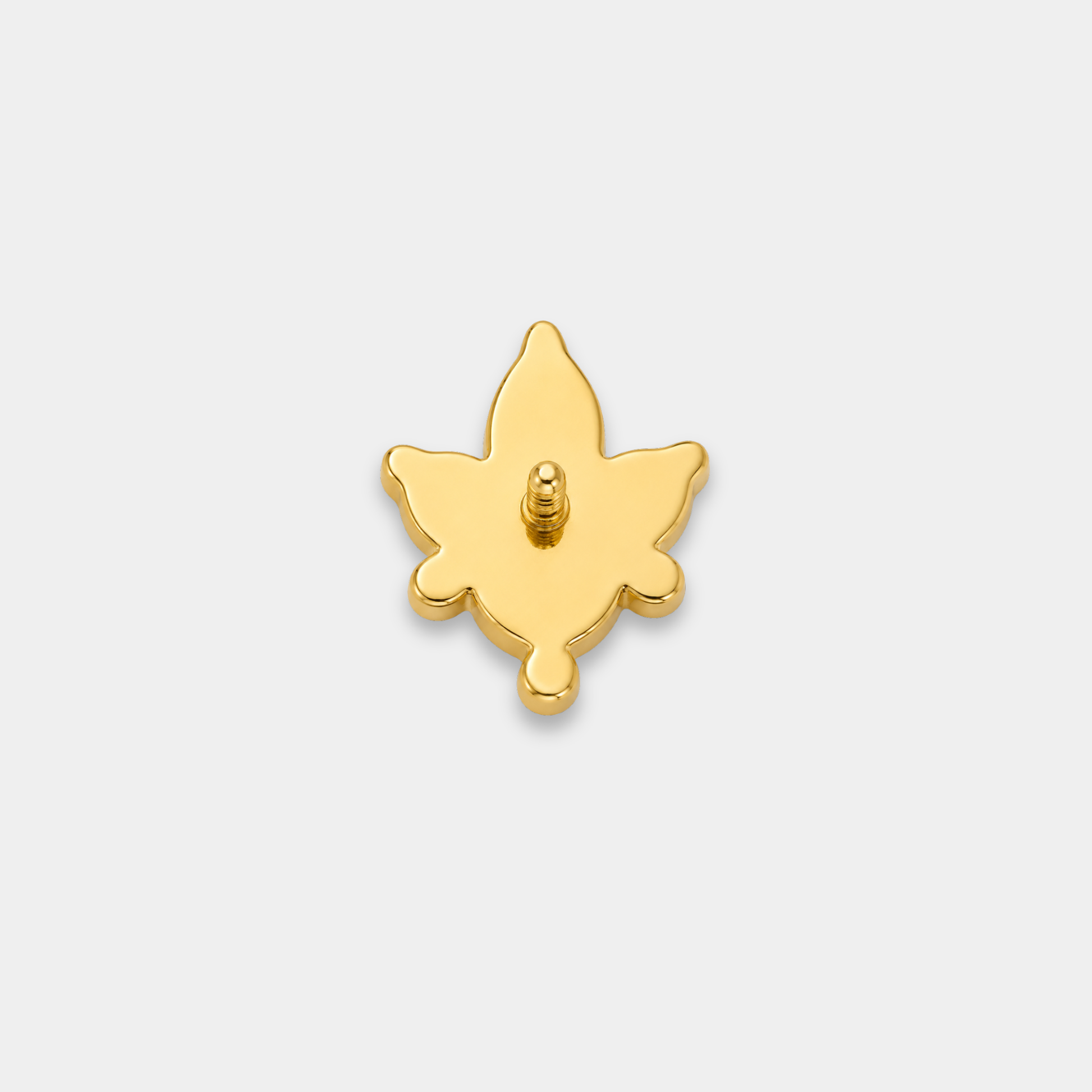 Embout piercing Aurélia aperçu de dos en titane gold avec zircons sertis et pierre centrale en forme de goutte