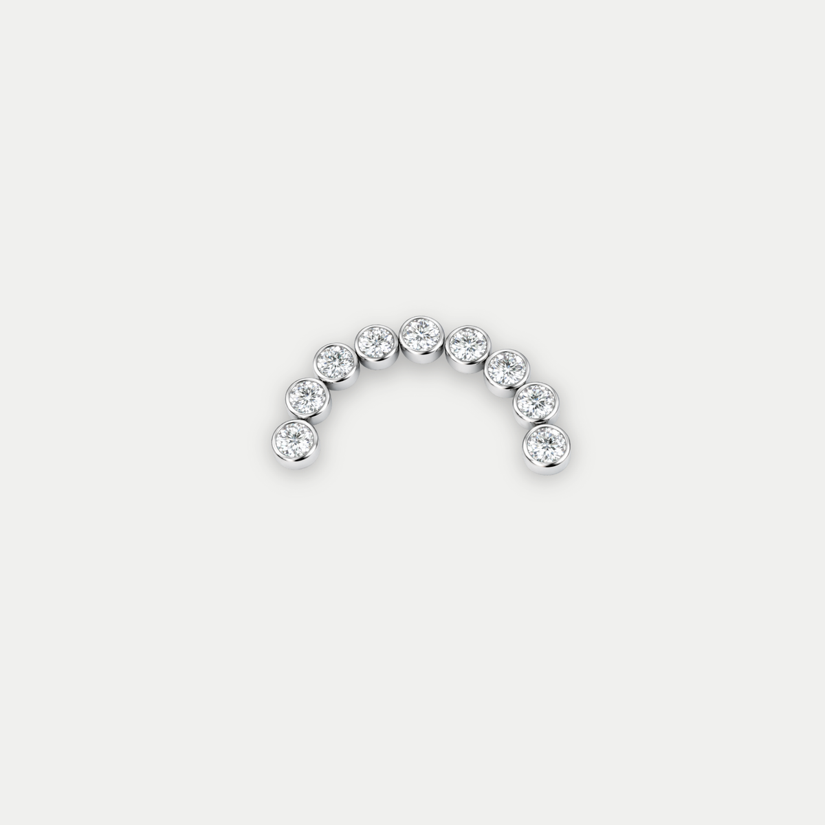 Embout piercing Ayla en titane avec zircon, vu de face