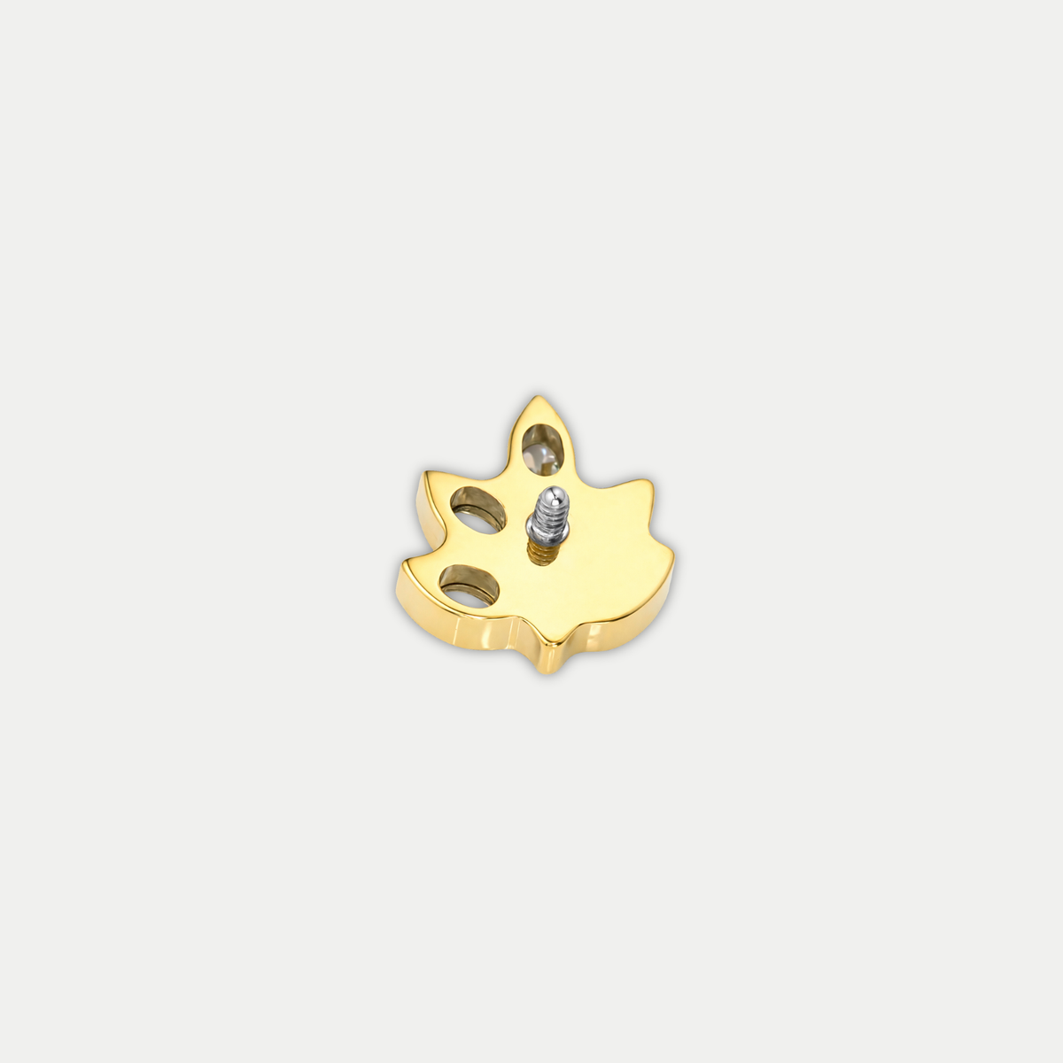 Embout piercing Camille en titane avec zircon, vu de côté