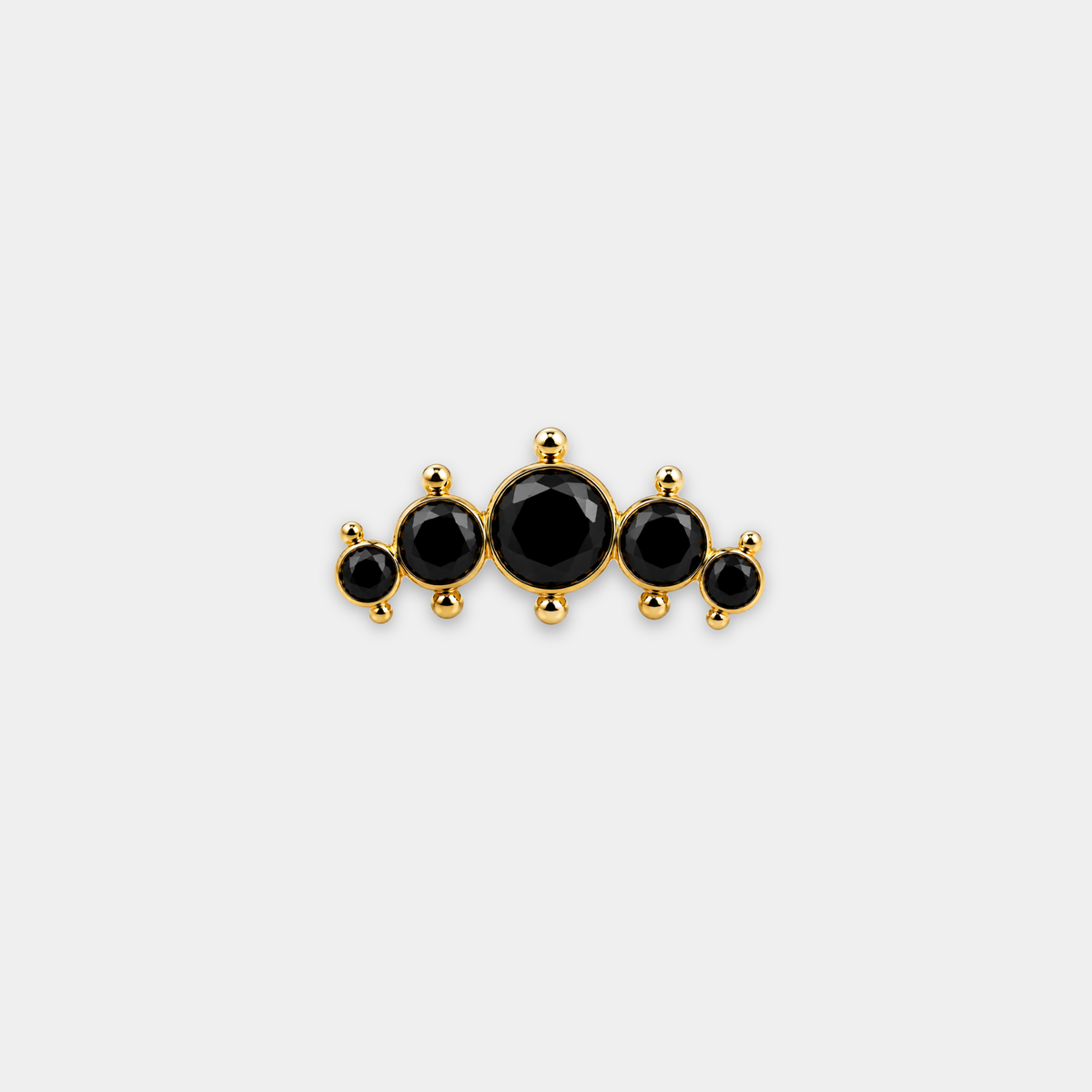 Embout piercing Elia en titane gold avec zircon, vu de face