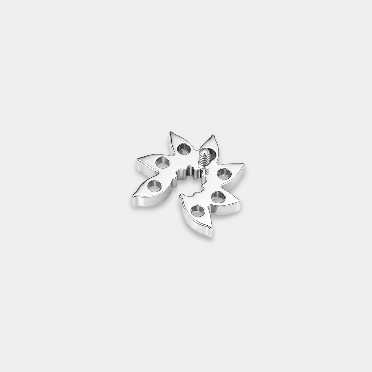 Embout piercing Elora en titane avec zircon, vu de côté