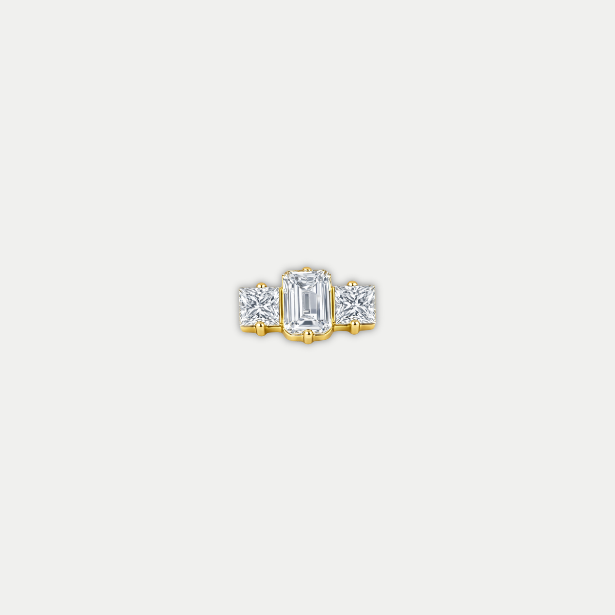 Embout piercing Ena en titane gold avec zircon, vu de côté