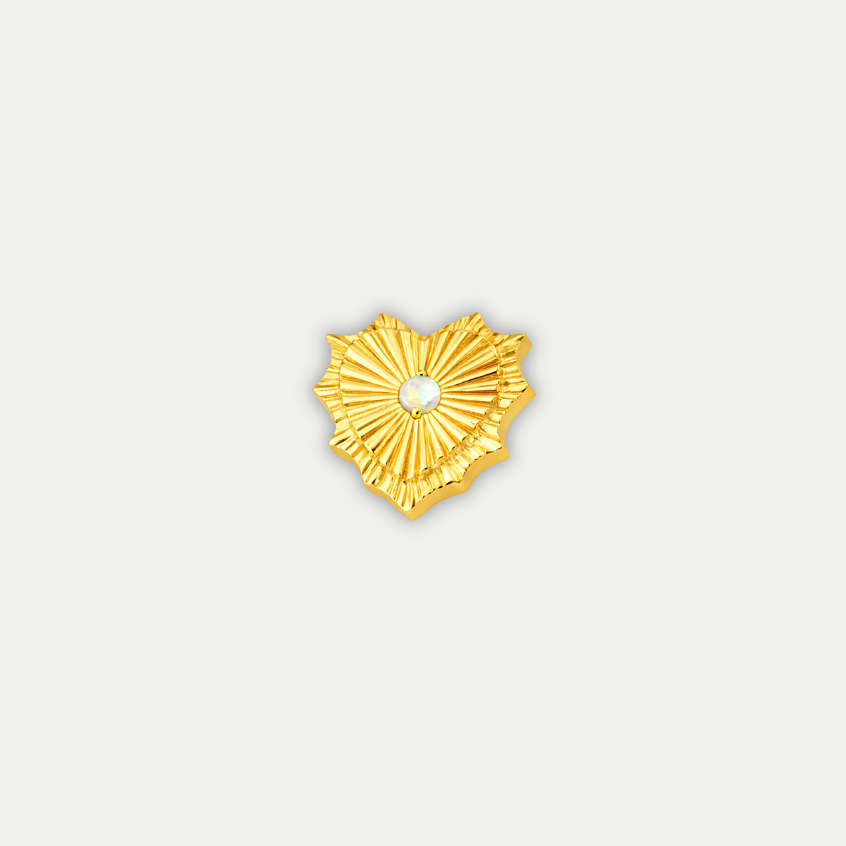 Embout piercing Enai en titane gold avec zircon multicolore blanc, vu de face