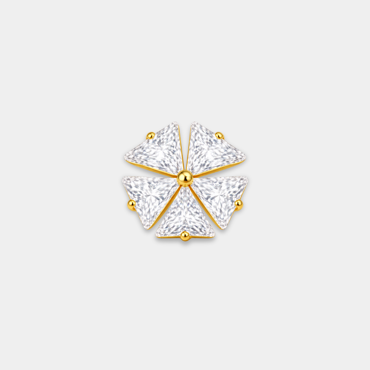 Embout piercing Lia en titane gold avec zircon, vu de face