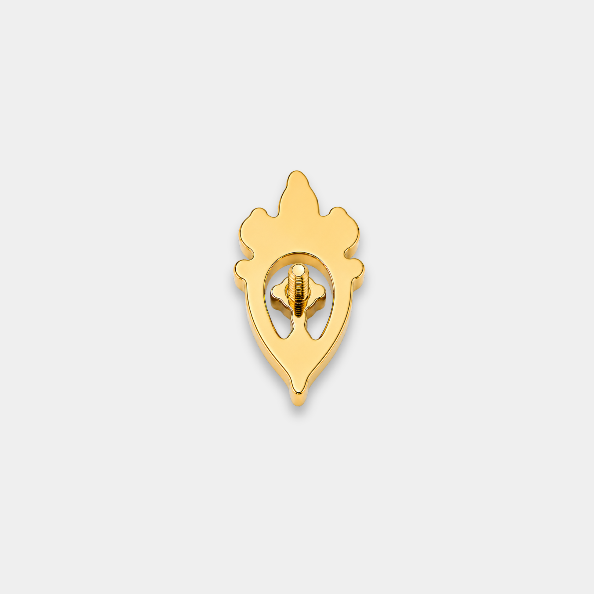 Embout piercing Liora en titane gold avec zircons sertis et détail central ajouré de dos