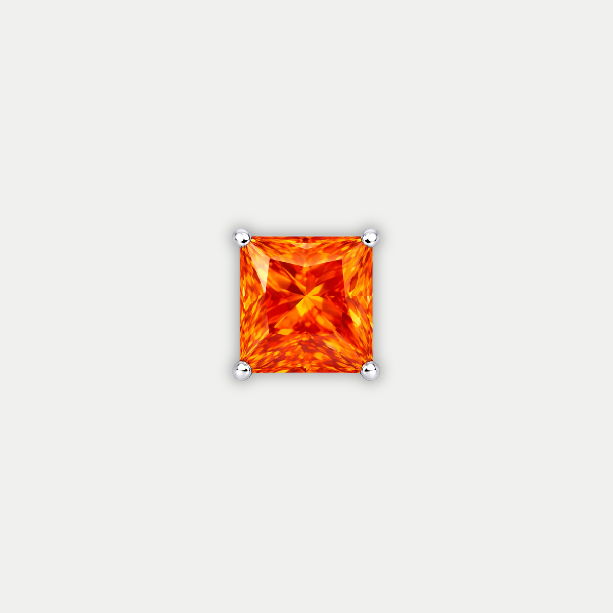 Embout piercing Liora en titane avec zircon rouge, vu de face