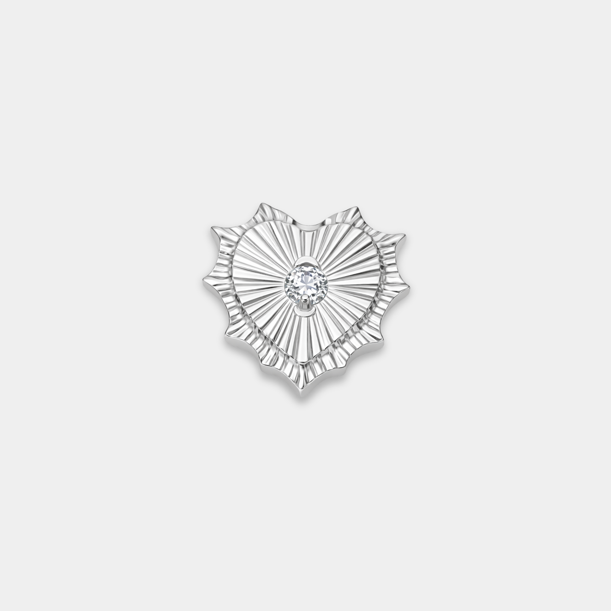 Embout piercing Maura en titane ASTM F136 design ex-voto avec zircon blanc