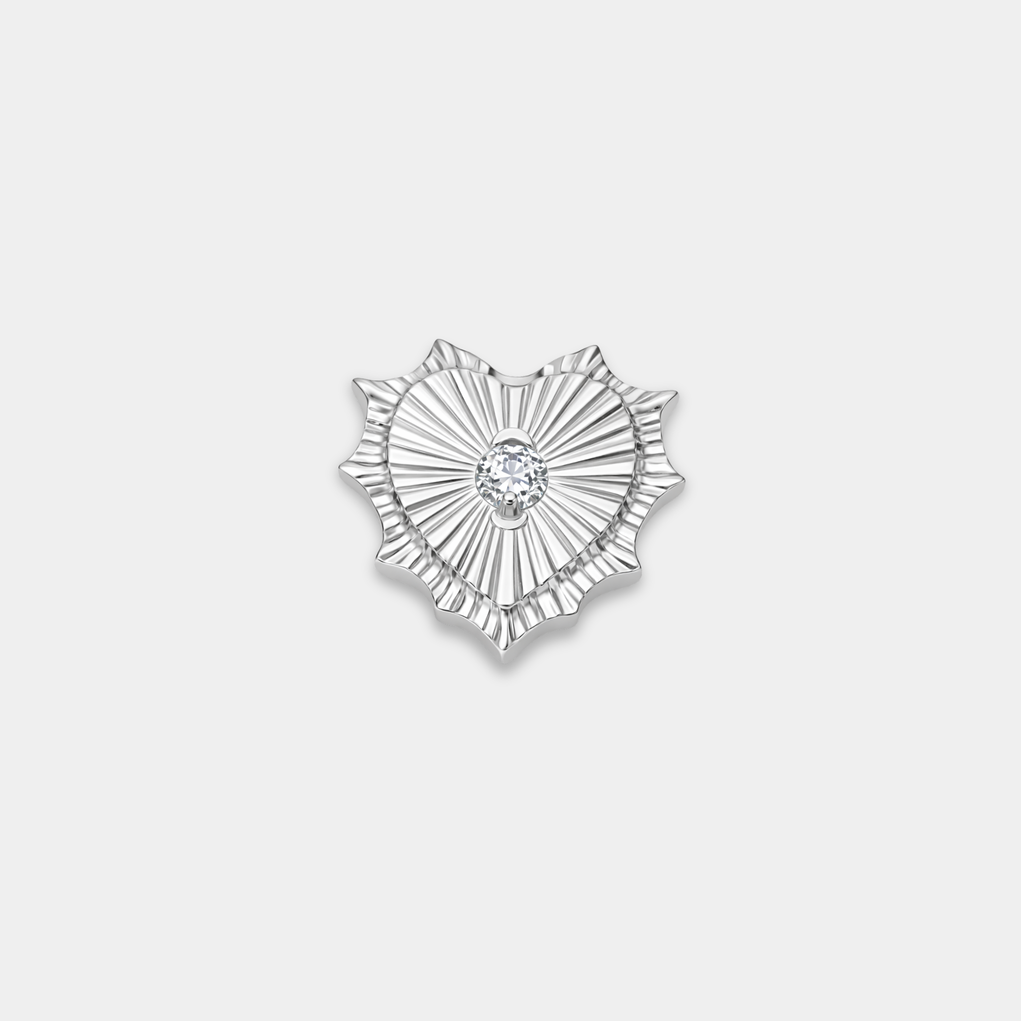 Embout piercing Maura en titane ASTM F136 design ex-voto avec zircon blanc