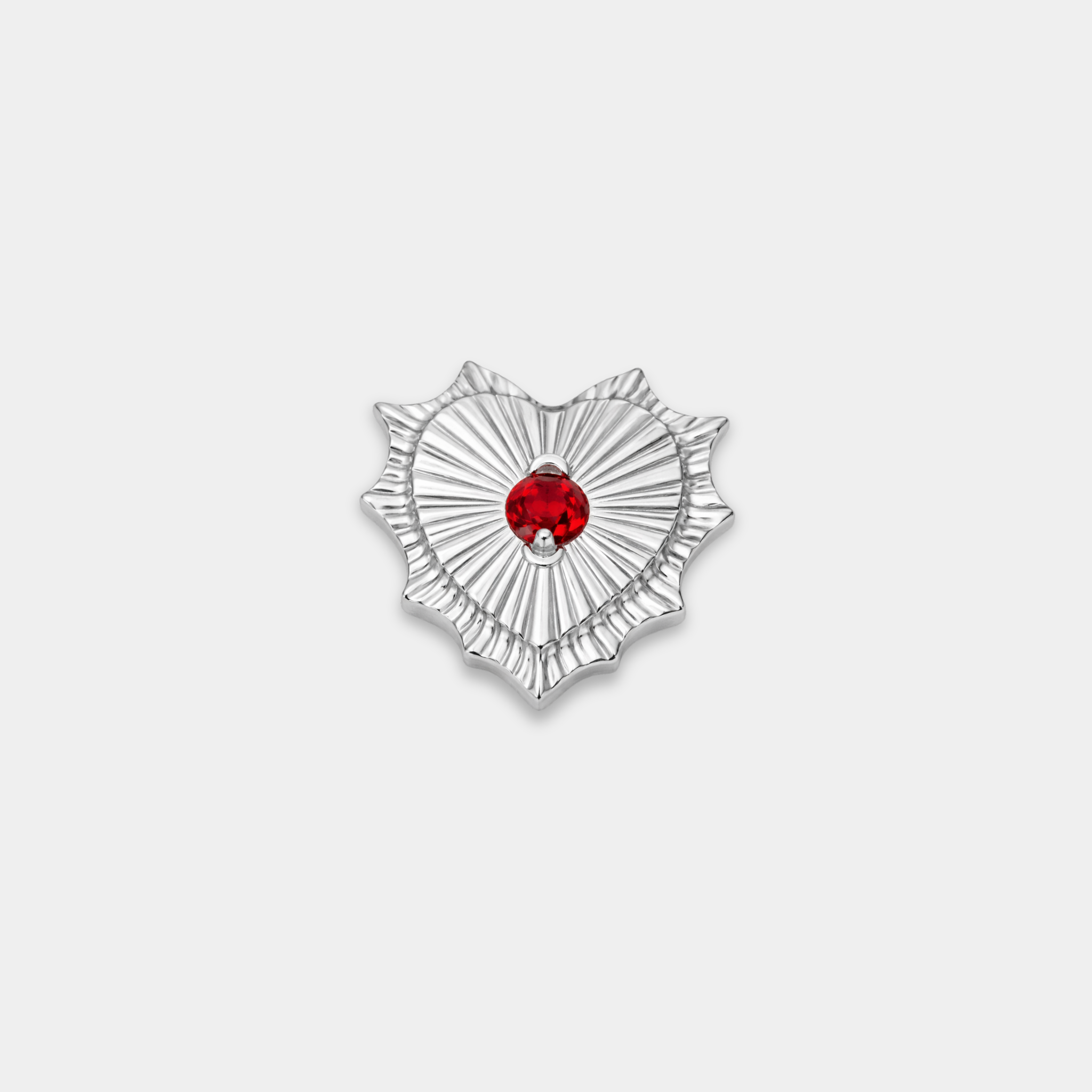 Embout piercing Maura en titane ASTM F136 design ex-voto avec zircon rouge
