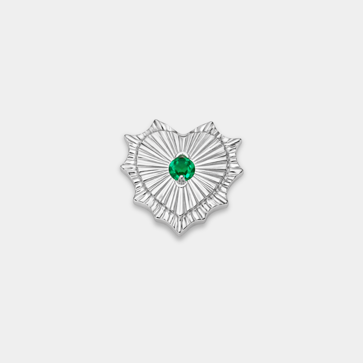 Embout piercing Maura en titane avec zircon vert, vu de face