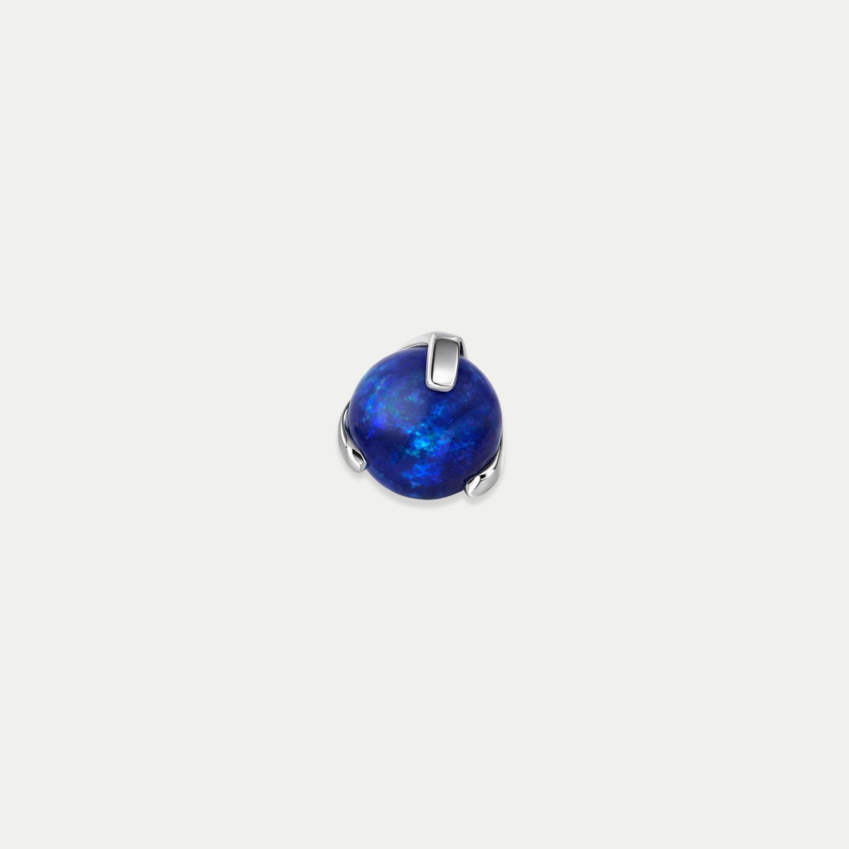 Embout piercing Miraia en titane avec opale bleue, vu de face