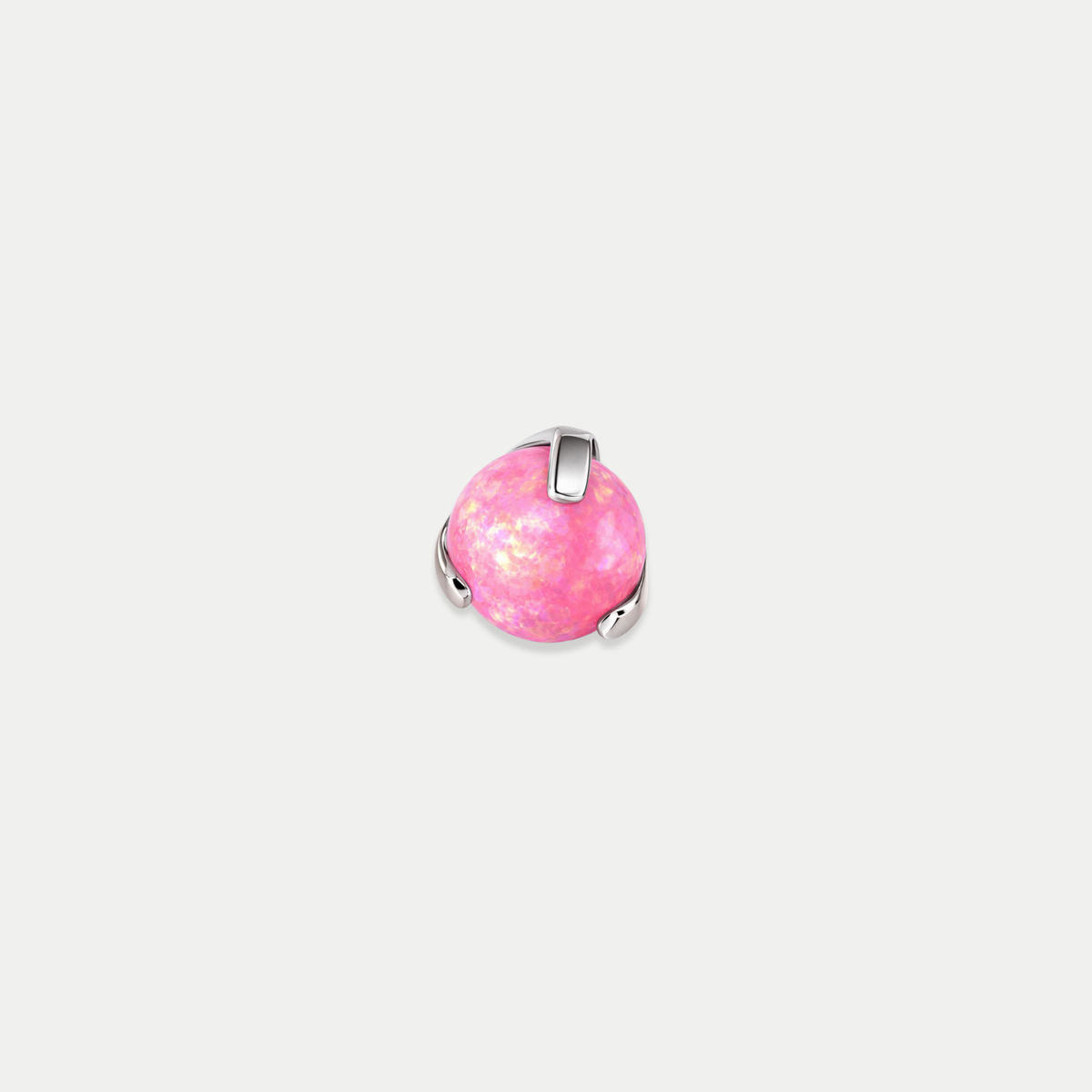 Embout piercing Miraia en titane avec opale rose, vu de face