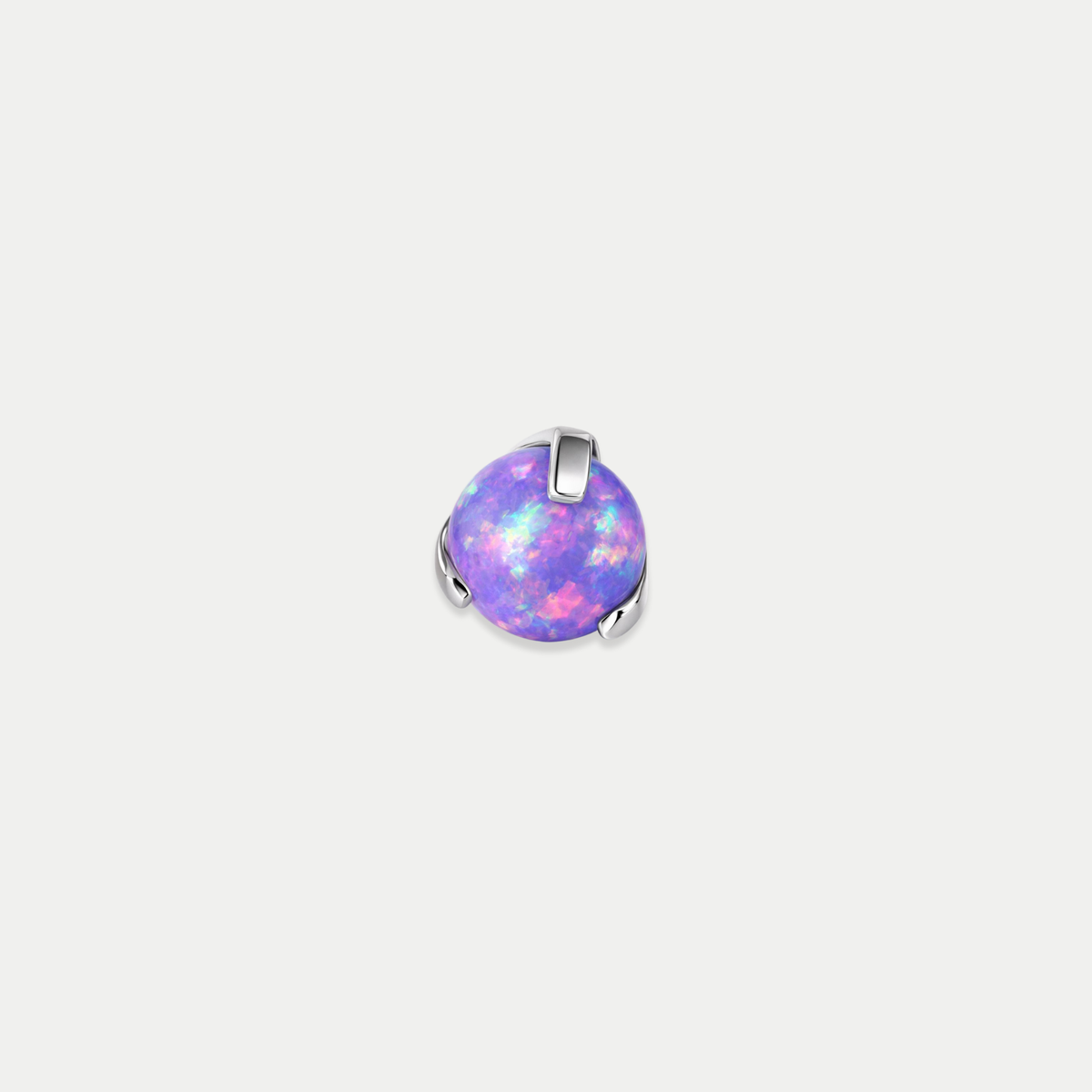 Embout piercing Miraia en titane avec opale violette, vu de face