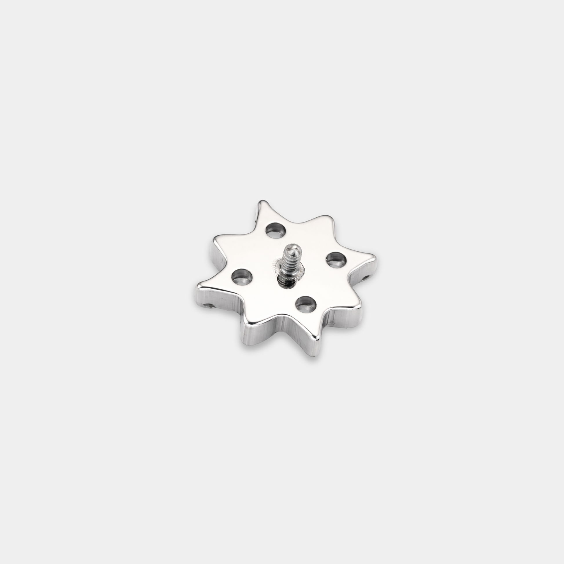 Embout piercing Naya en titane avec système de vissage interne vue arrière