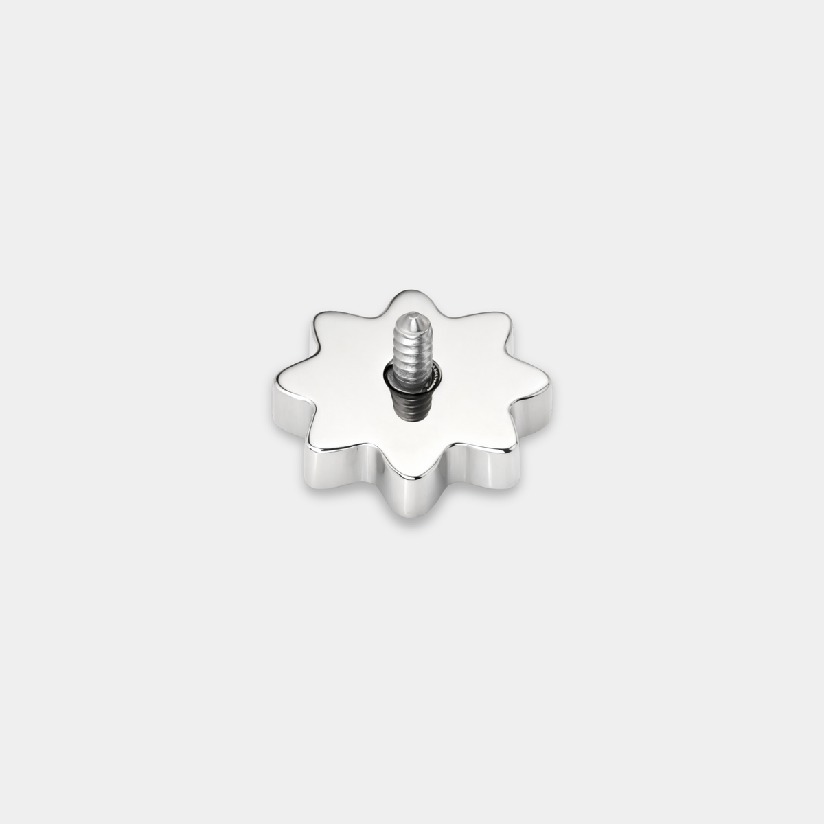 Embout piercing Nilo en titane avec zircon, vu de dos