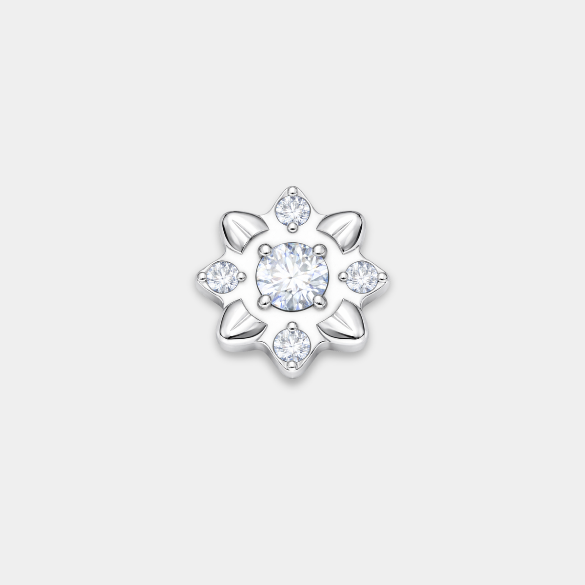 Embout piercing Nilo en titane avec zircon, vu de face