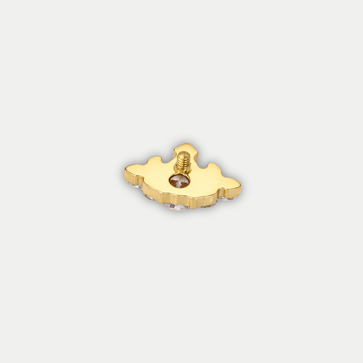 Embout piercing Noa en titane gold avec zircon, vu de dos