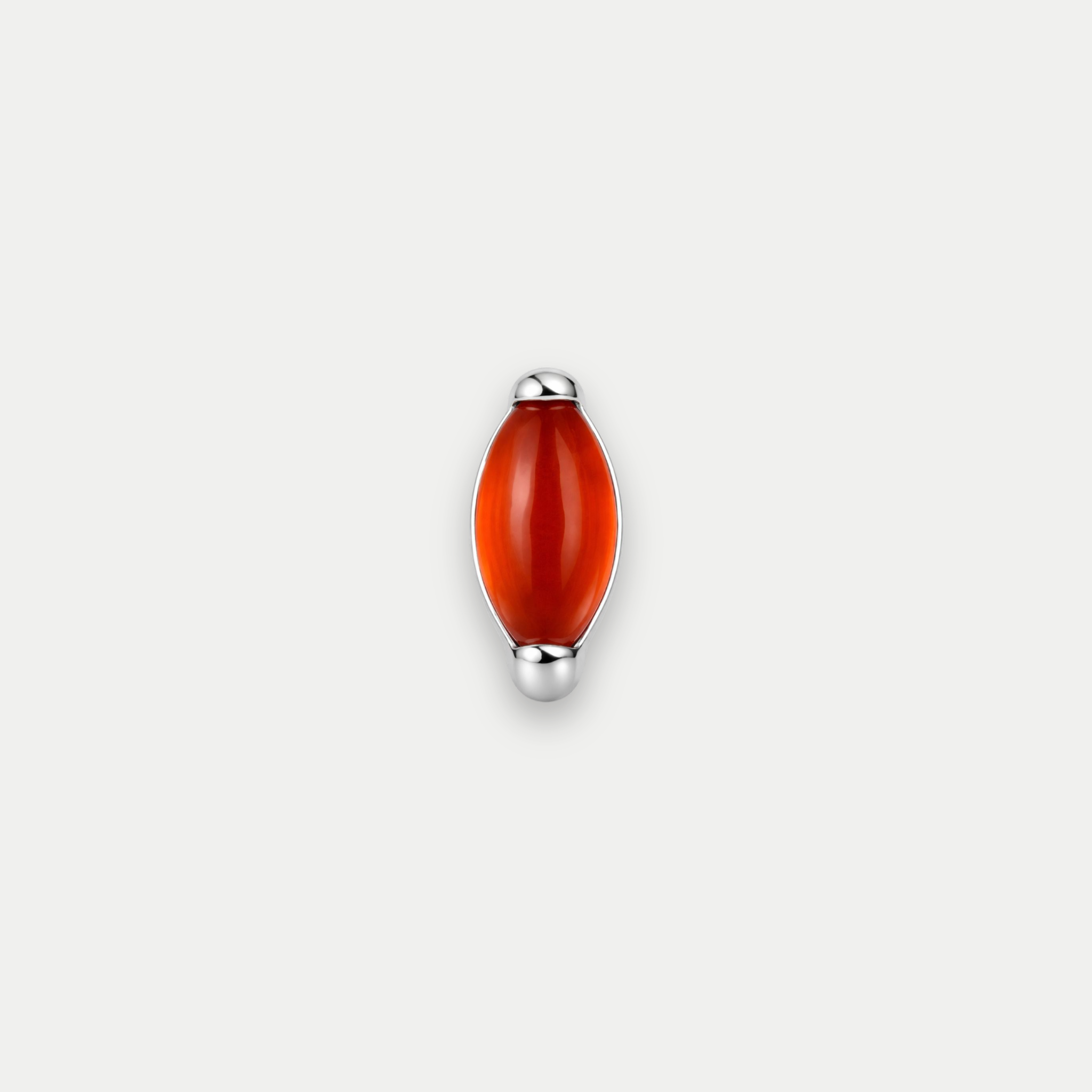 Embout de piercing en titane avec pierre rouge onyx en forme de marquise