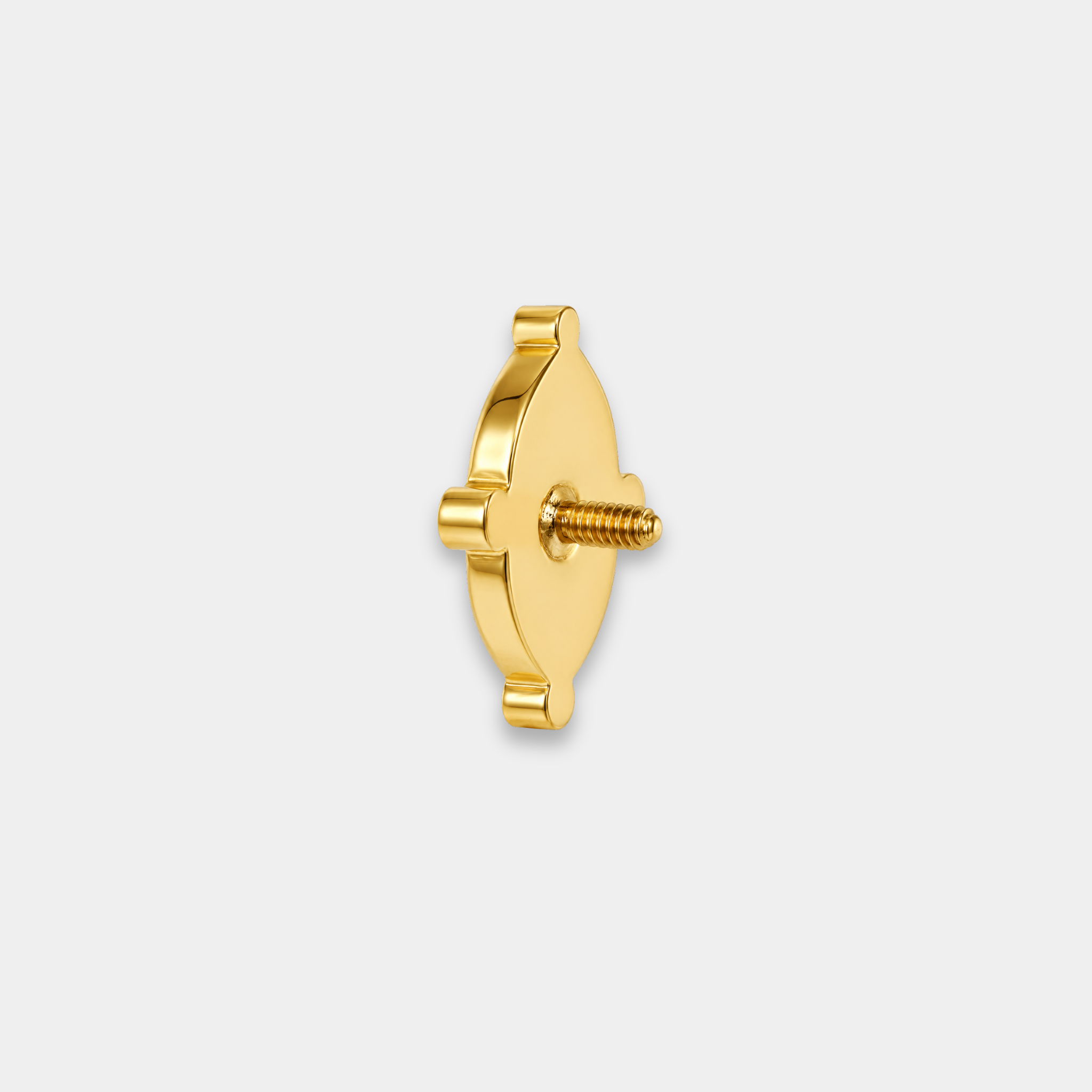 Embout piercing Nova aperçu de côté en titane gold avec zircon rond blanc serti, opale blanche en forme de goutte et contours délicatement ajourés