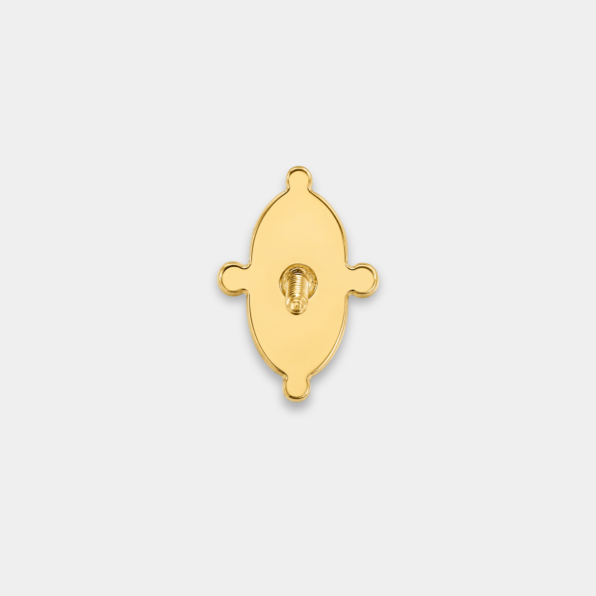 Embout piercing Nova en titane gold avec zircon et opale blanche, vu de dos