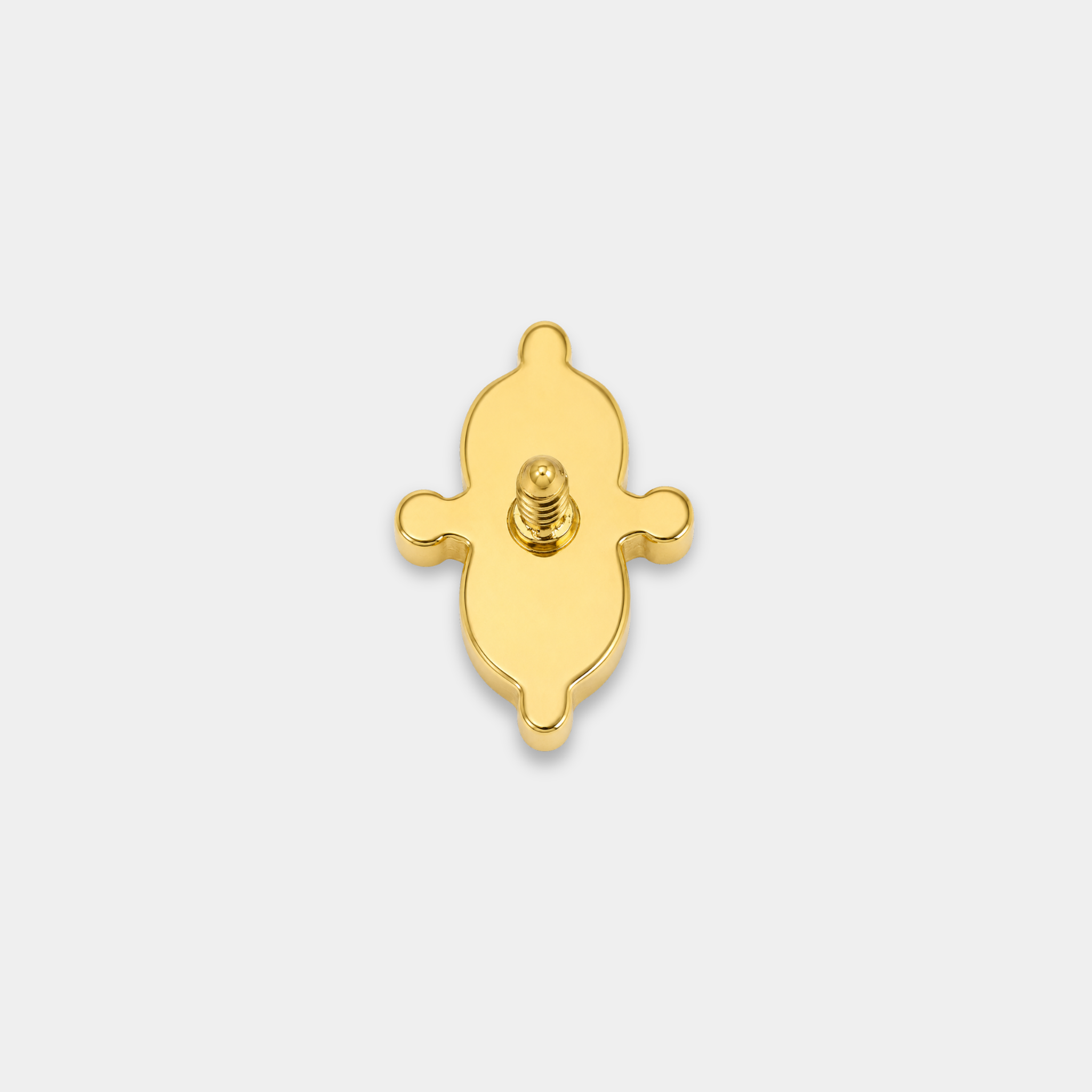 Embout piercing Nura en titane gold vu de dos avec opale blanche lumineuse, zircon rond serti et détails perlés délicats