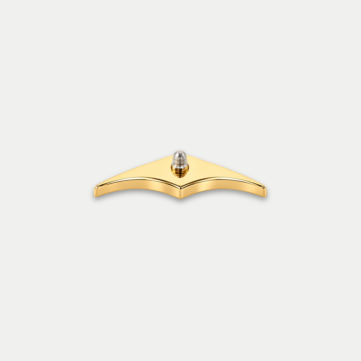 Embout piercing Océane en titane gold avec zircon, vue détaillée