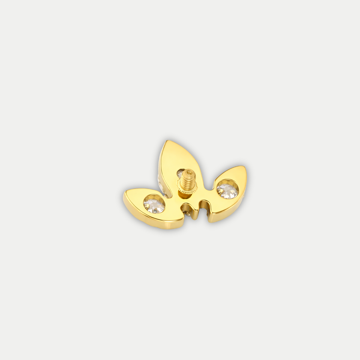 Embout piercing Oscar en titane gold avec zircon, vu de côté
