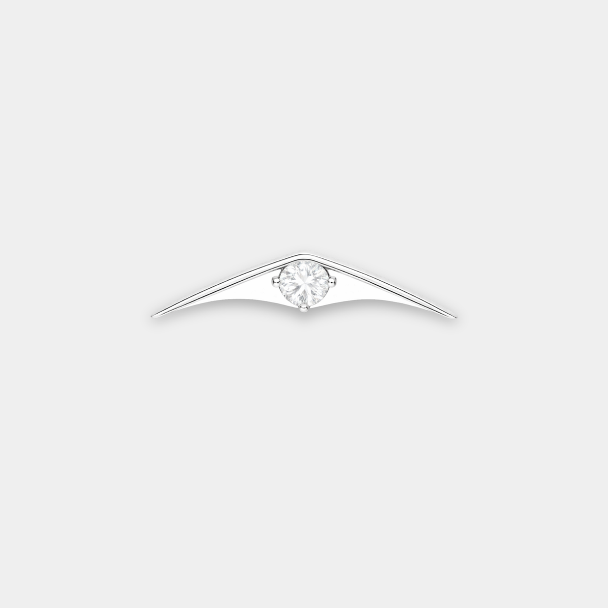 Embout piercing Selin en titane avec zircon blanc, vu de face