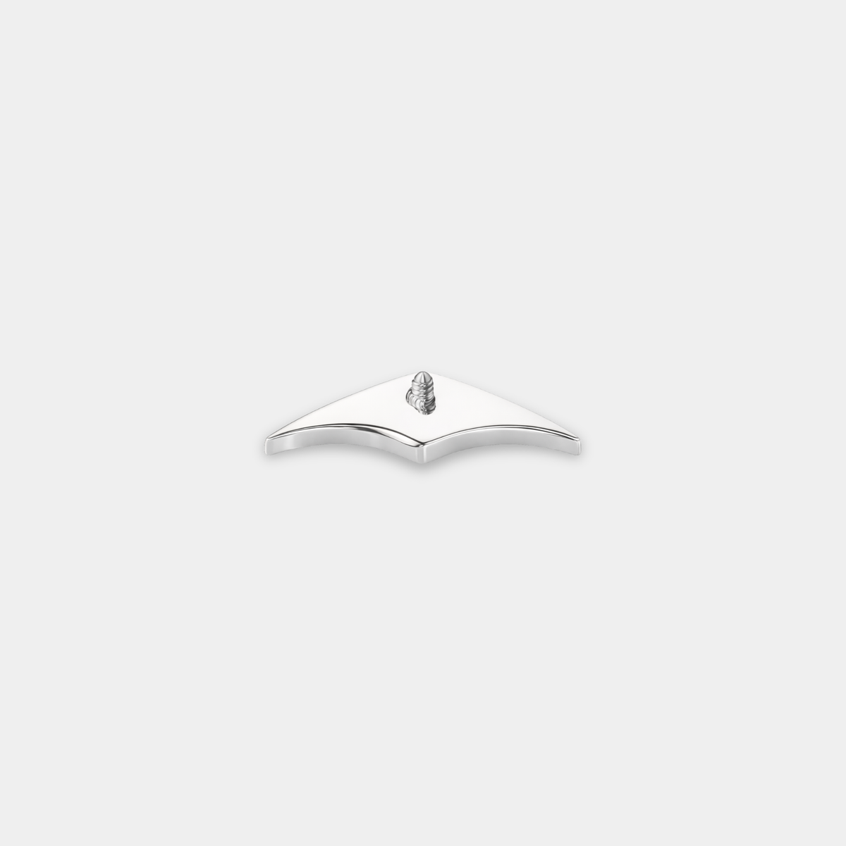 Embout piercing Selin en titane avec zircon, vu de dos