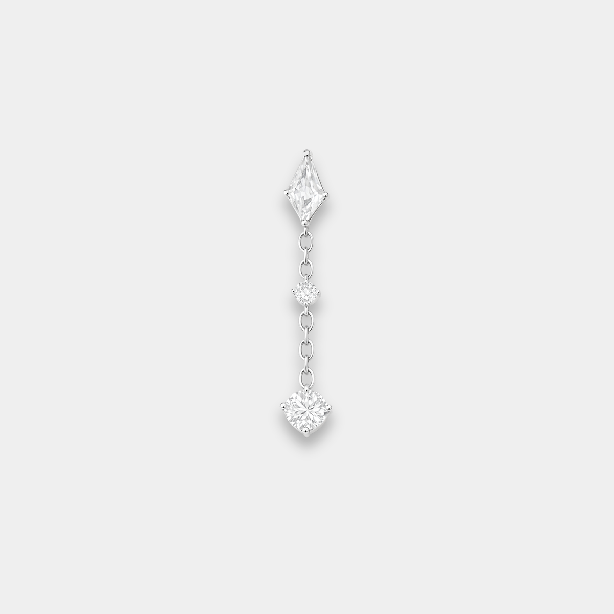 Embout piercing Talia en titane avec zircon blanc, vu de face