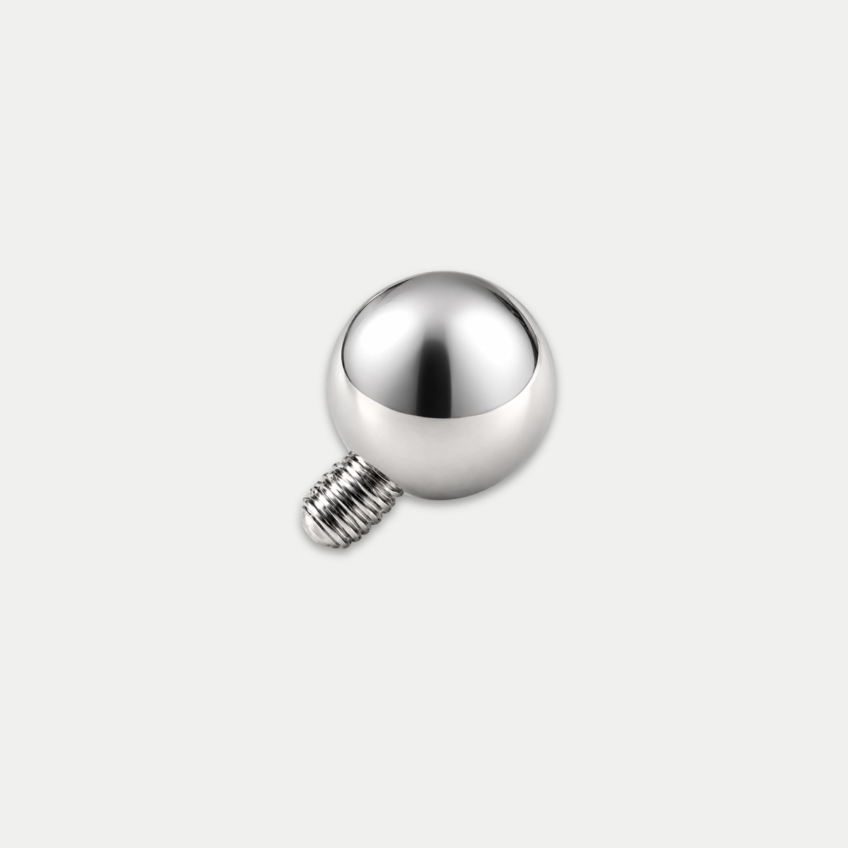 Embout piercing en titane avec bille, vu de côté