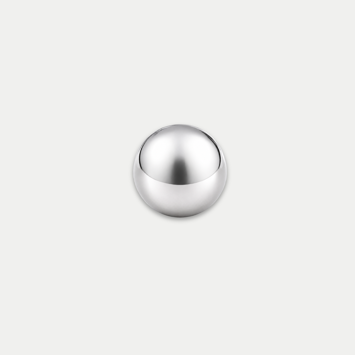 Embout piercing en titane avec bille, vu de face
